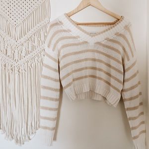American Eagle • Cropped Striped Sweater